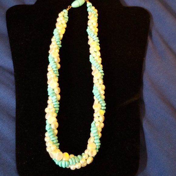 Unlisted Jewelry - Unbranded Pearl and Turquoise Necklace 3 Strands